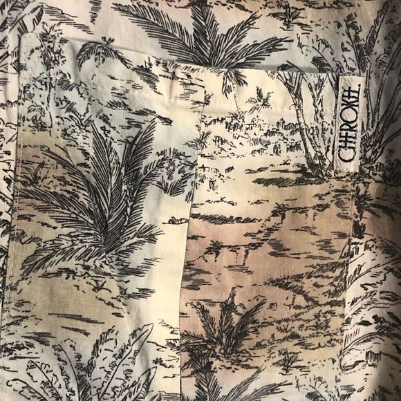 Vintage Cherokee Women’s Button Down Short Sleeve Shirt Tree And Shrub Print W26 - Picture 3 of 5